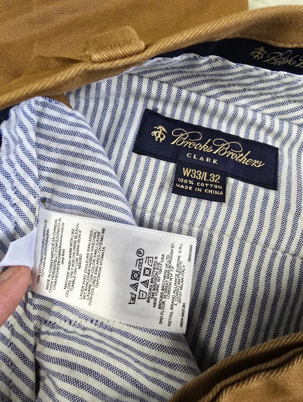 Brooks Brothers Clark Fit Trousers Pants 33/32